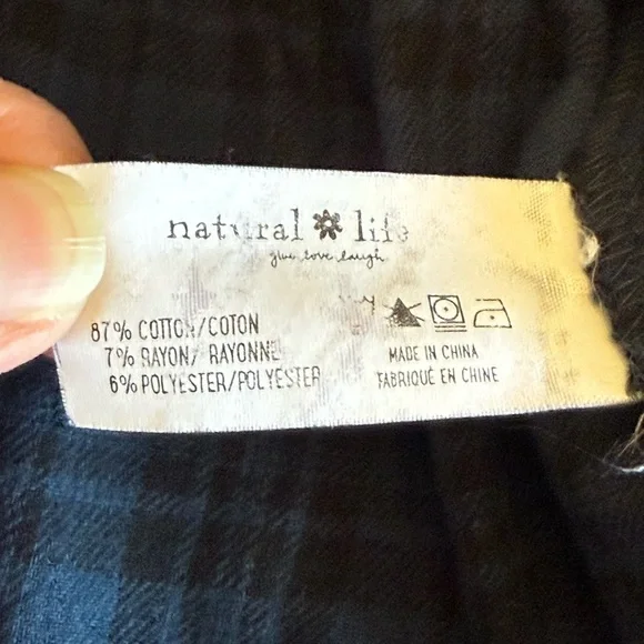 Natural Life Rebecca Midi Flannel Dress S Plaid Country Western Tiered Boho Soft - Picture 9 of 12